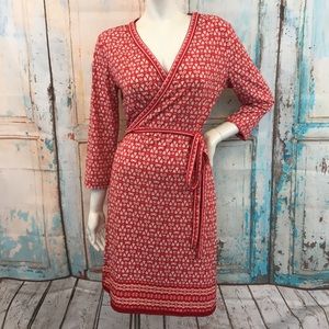 MAX STUDIO Printed 3/4 Sleeve Floral Wrap Dress